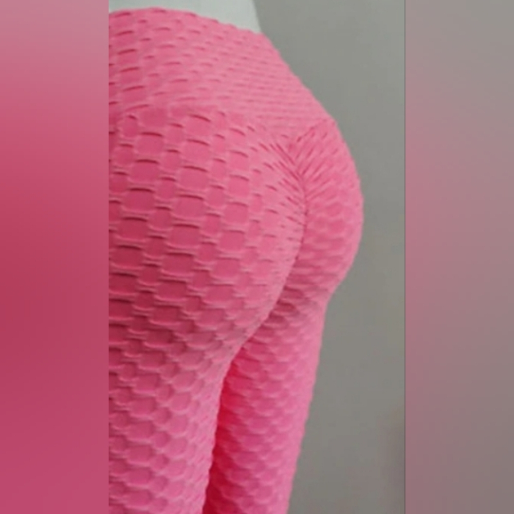 New Mix Red Textured XL High-Waist Leggings Enhanced Back Stretchy Boho Cute